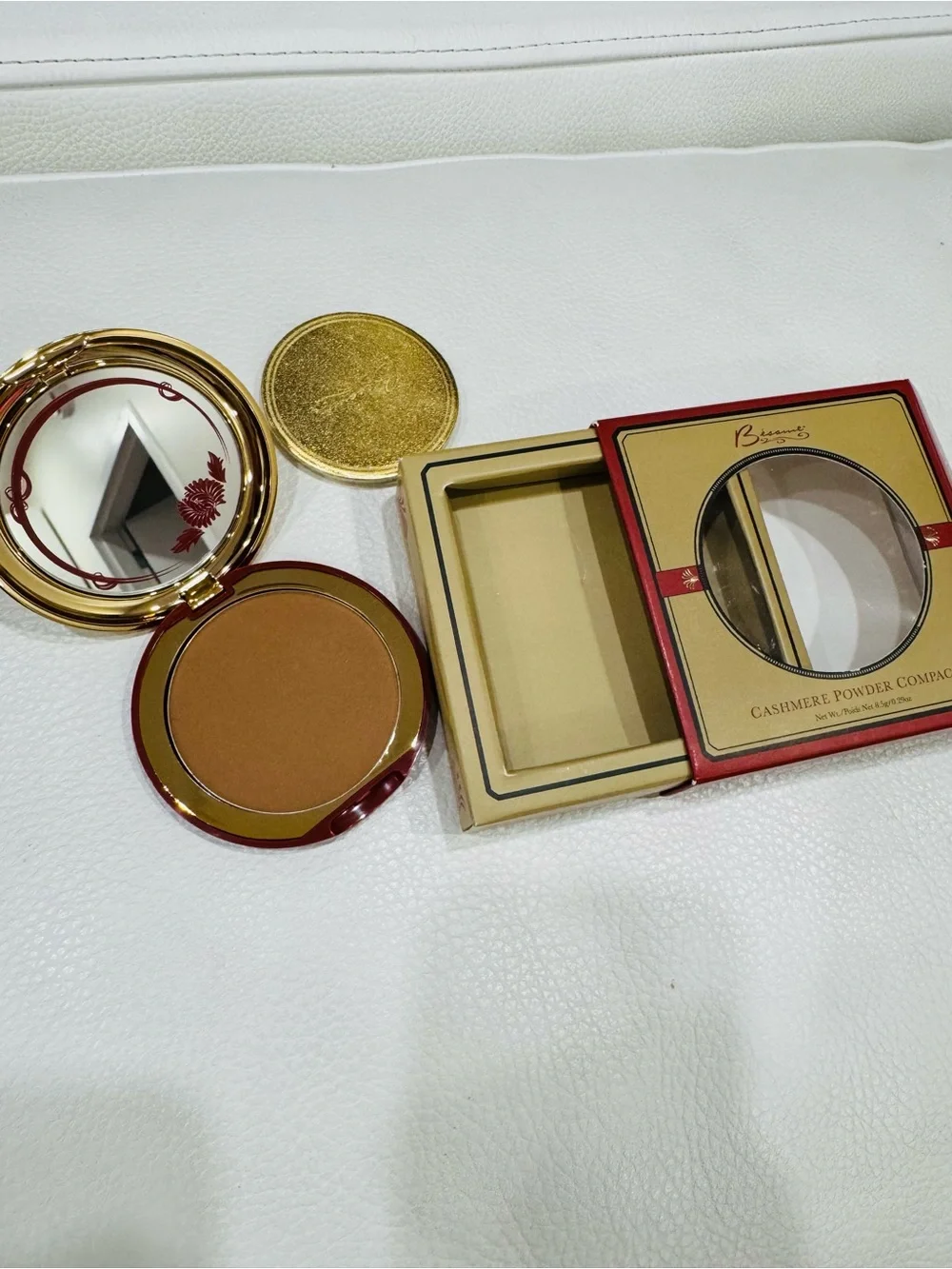 Besame Compact Powder Compact - CASHMERE POWDER COMPACT in Warm Tan